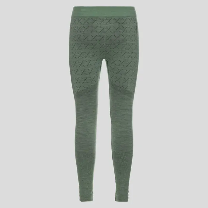 Odlo Base Layers The Slokar Performance Wool Warm Base Layer Bottoms Hedge Green 8211 Black 8211 Men