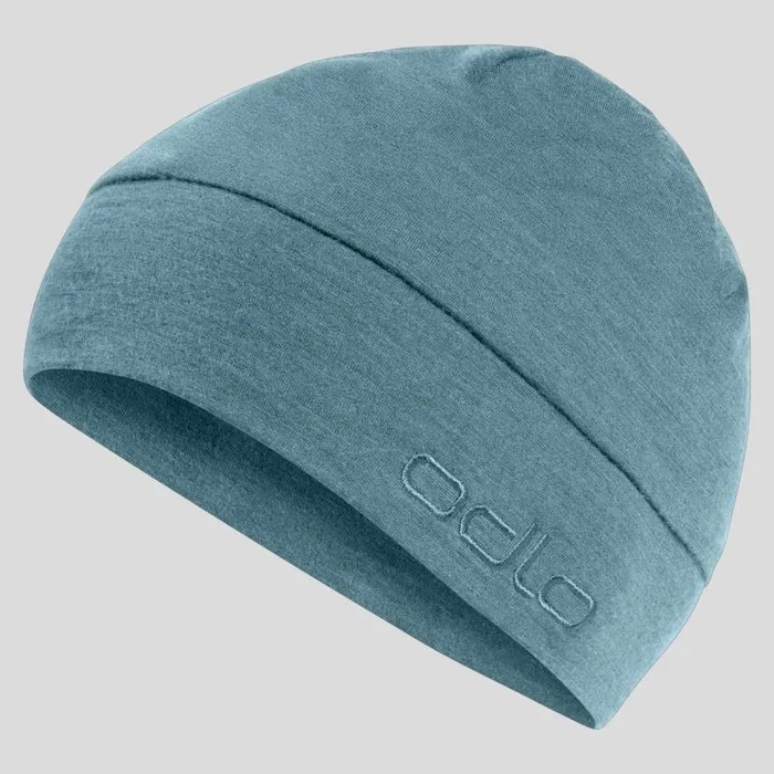 Odlo Headwear and Gloves The Revelstoke Performance Wool Beanie Hat Provincial Blue Melange 8211 WomenMenKids