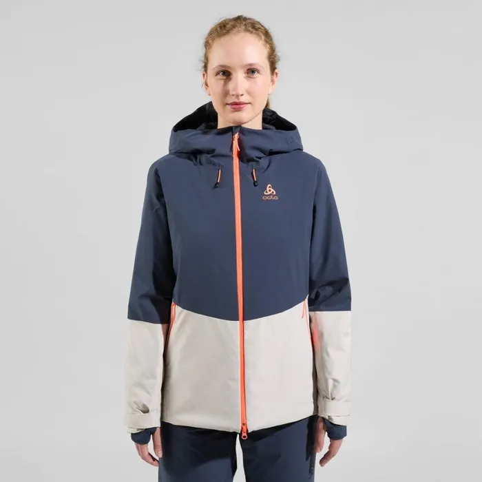 Odlo Jackets and Vests The Bluebird SThermic Ski Jacket Silver Cloud 8211 India Ink 8211 Women Odlo Jackets and Vests The Bluebird SThermic Ski Jacket Silver Cloud 8211 India Ink 8211 Women