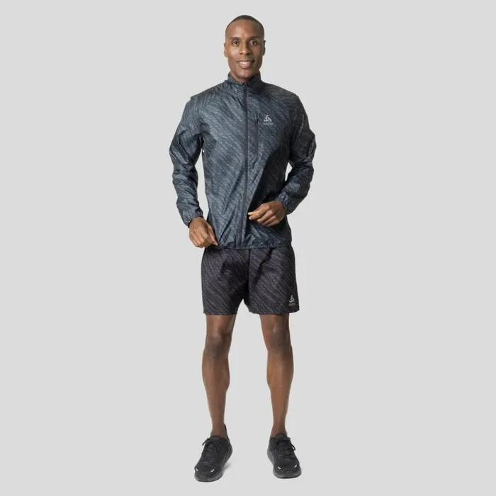 Odlo Jackets and Vests The Zeroweight Print Running Jacket Black 8211 Men