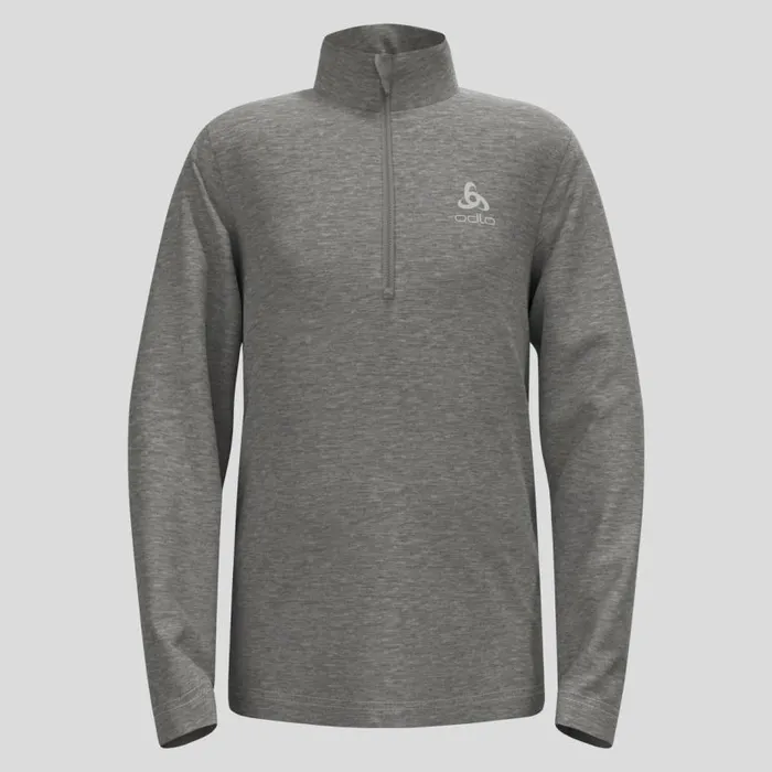 Odlo Mid Layers and Longsleeves The Berra 039 HalfZip Mid Layer Grey Melange 8211 Kids