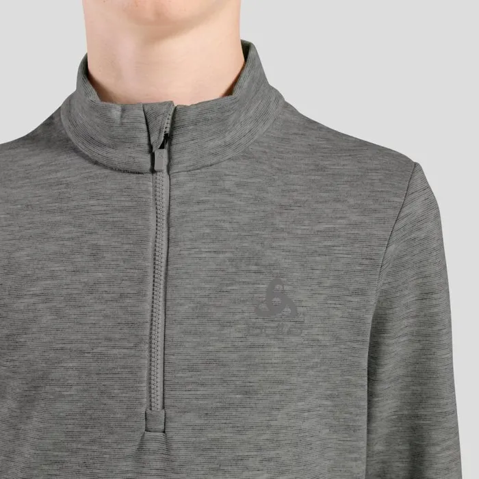 Odlo Mid Layers and Longsleeves The Berra 039 HalfZip Mid Layer Grey Melange 8211 Kids