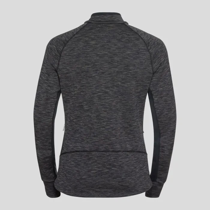 Odlo Mid Layers and Longsleeves The Berra Sl Mid Layer Zip Black 8211 Space Dye 8211 Women
