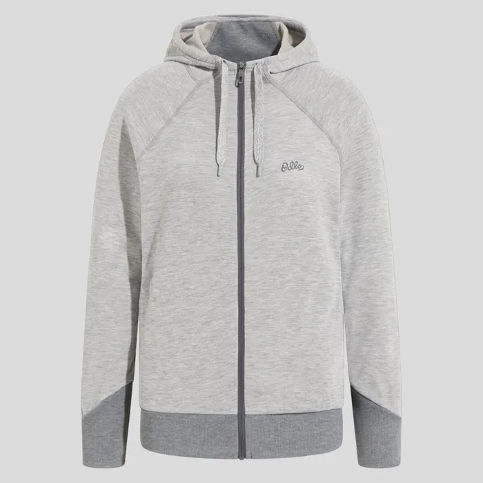 Odlo Mid Layers and Longsleeves The Move Mid Layer Hooded Zip Grey Melange 8211 Women