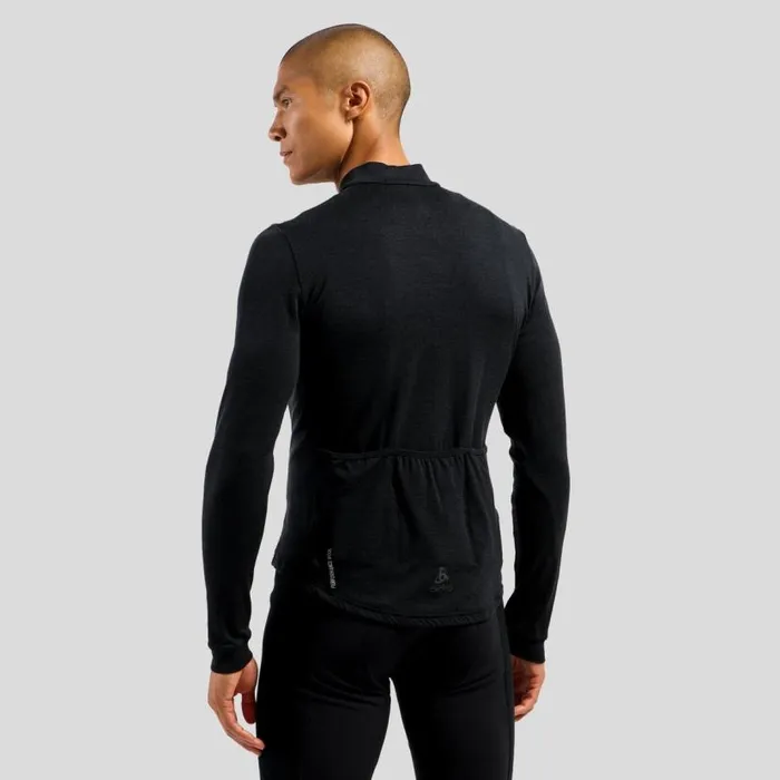 Odlo Mid Layers and Longsleeves The Performance Wool Long Sleeve Cycling Jersey Black 8211 Men