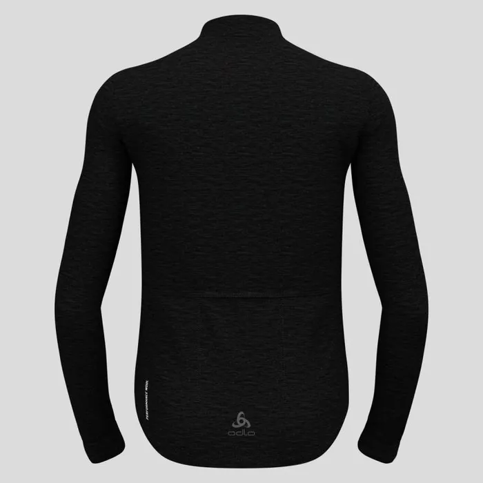 Odlo Mid Layers and Longsleeves The Performance Wool Long Sleeve Cycling Jersey Black 8211 Men