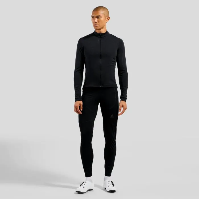 Odlo Mid Layers and Longsleeves The Performance Wool Long Sleeve Cycling Jersey Black 8211 Men