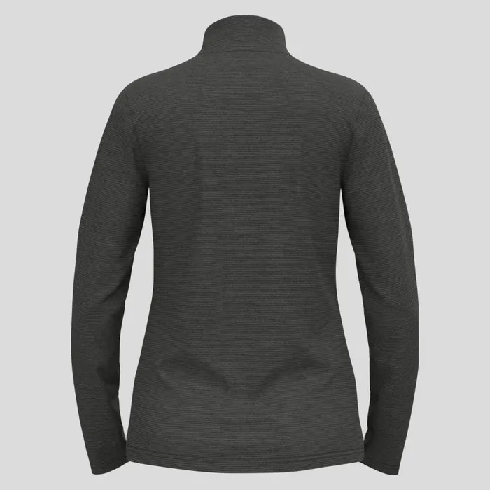 Odlo Mid Layers and Longsleeves The Roy HalfZip Mid Layer Shale Grey 8211 Black Stripes 8211 Women