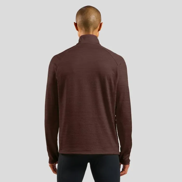 Odlo Mid Layers and Longsleeves The Run Easy HalfZip Mid Layer Top Fudge Melange 8211 Men