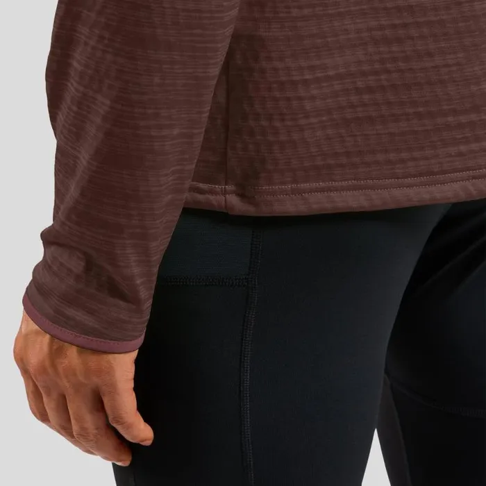 Odlo Mid Layers and Longsleeves The Run Easy HalfZip Mid Layer Top Fudge Melange 8211 Men
