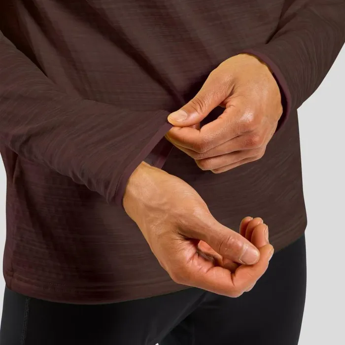 Odlo Mid Layers and Longsleeves The Run Easy HalfZip Mid Layer Top Fudge Melange 8211 Men