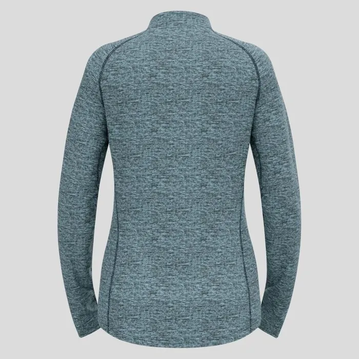 Odlo Mid Layers and Longsleeves The Tencia HalfZip Mid Layer Provincial Blue Melange 8211 Women