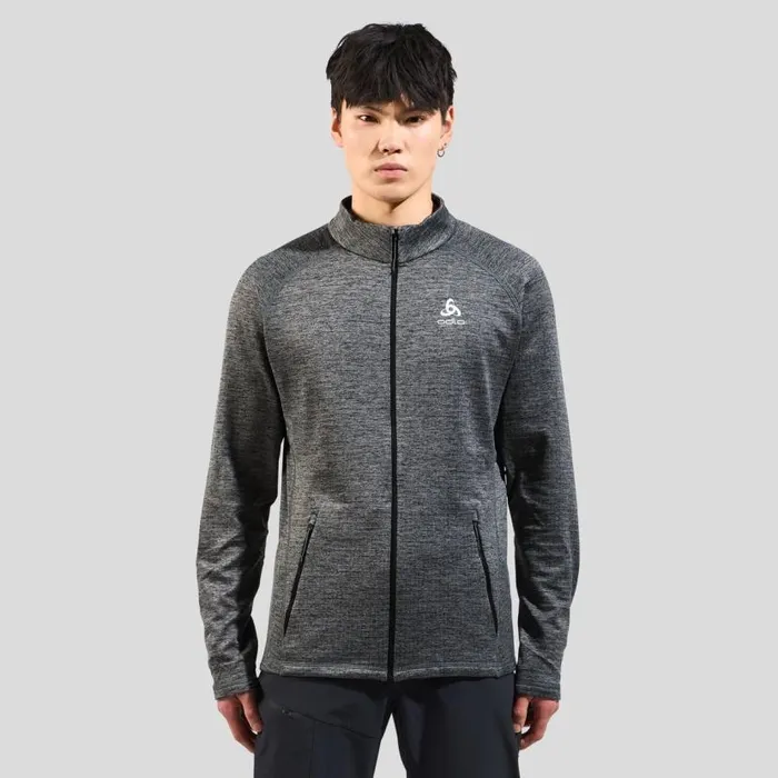 Odlo Mid Layers and Longsleeves The Tencia Mid Layer Zip Dark Grey Melange 8211 Men