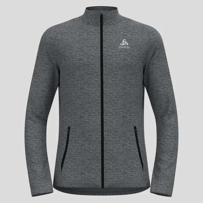 Odlo Mid Layers and Longsleeves The Tencia Mid Layer Zip Dark Grey Melange 8211 Men