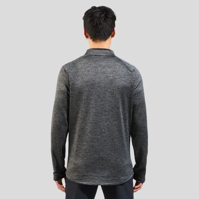 Odlo Mid Layers and Longsleeves The Tencia Mid Layer Zip Dark Grey Melange 8211 Men