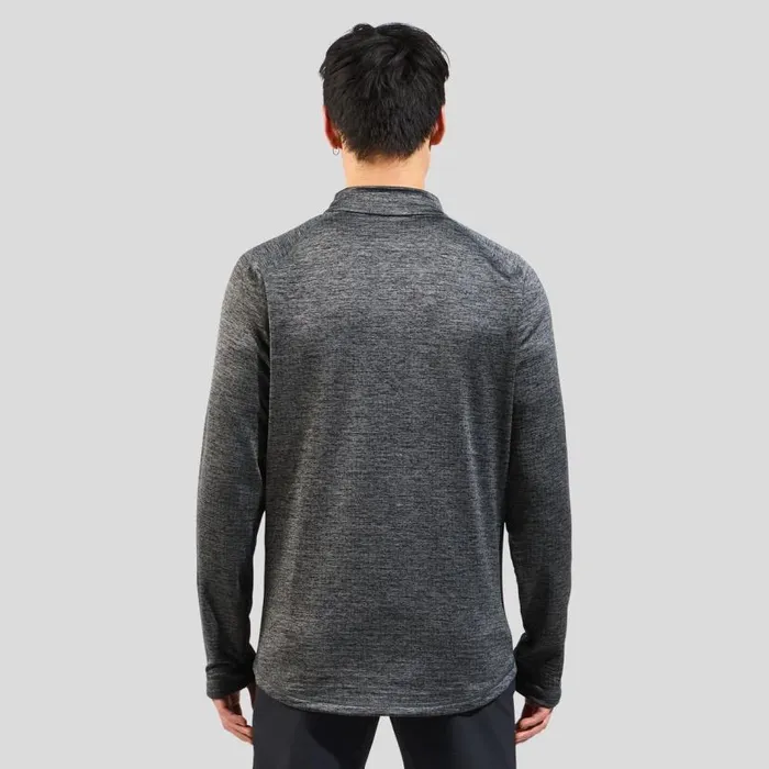 Odlo Mid Layers and Longsleeves The Tencia Mid Layer Zip Dark Grey Melange 8211 Men