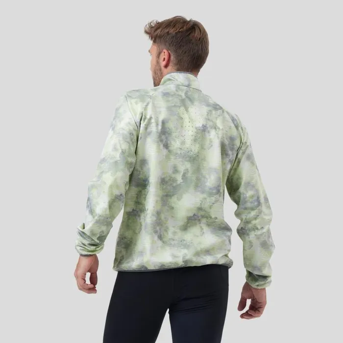 Odlo Running The Essentials Light Print Running Jacket Odlo Concrete Grey 8211 Lime Green 8211 Men