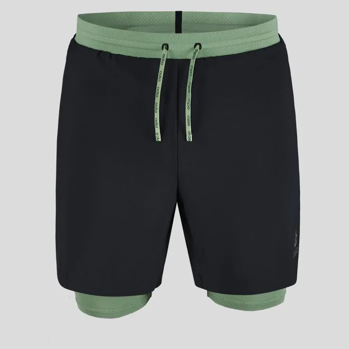 Odlo Shorts The XAlp 6Inch 2In1 Trail Running Shorts Black 8211 Loden Frost 8211 Men