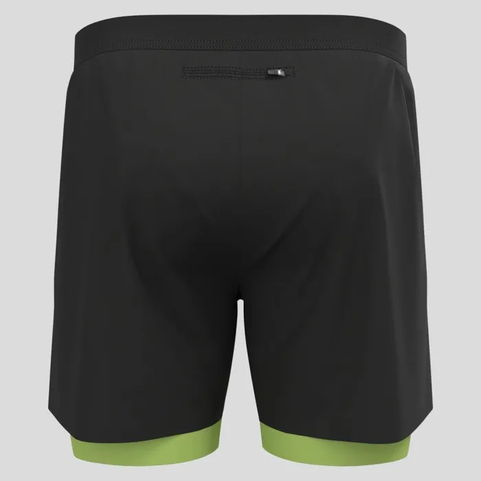 Odlo Shorts The Zeroweight 5 Inch 2In1 Running Shorts Black 8211 Sharp Green 8211 Men
