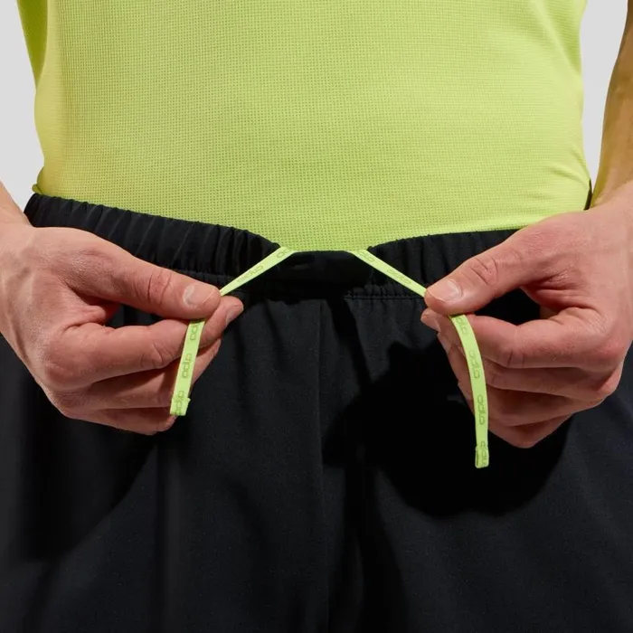 Odlo Shorts The Zeroweight 5 Inch 2In1 Running Shorts Black 8211 Sharp Green 8211 Men