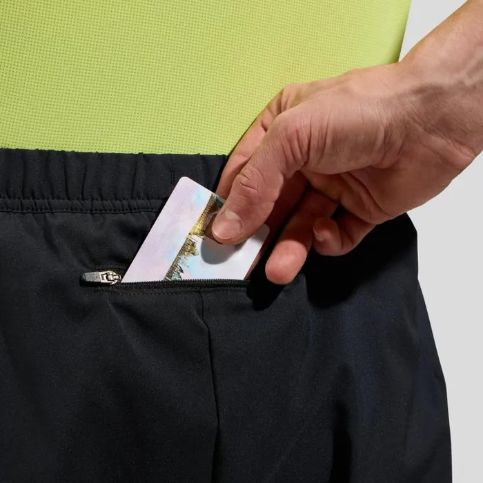 Odlo Shorts The Zeroweight 5 Inch 2In1 Running Shorts Black 8211 Sharp Green 8211 Men