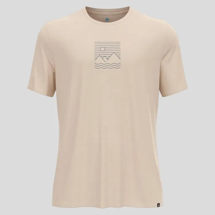 Odlo Tshirts and Polos Ascent Sun Sea Mountains TShirt Silver Cloud Melange 8211 Men