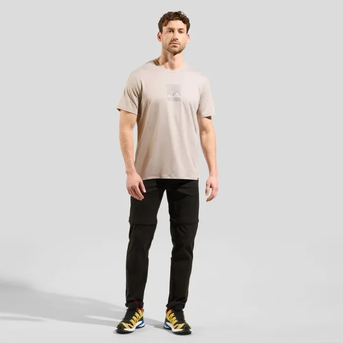 Odlo Tshirts and Polos Ascent Sun Sea Mountains TShirt Silver Cloud Melange 8211 Men