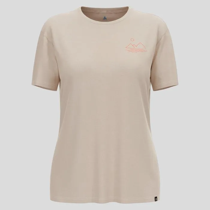 Odlo Tshirts and Polos Ascent Sun Sea Mountains TShirt Silver Cloud Melange 8211 Women