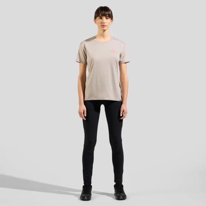 Odlo Tshirts and Polos Ascent Sun Sea Mountains TShirt Silver Cloud Melange 8211 Women