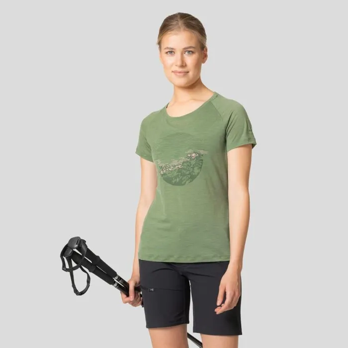 Odlo Tshirts and Polos The Ascent Performance Wool Light Sunrise TShirt Loden Frost Melange 8211 Women Odlo Tshirts and Polos The Ascent Performance Wool Light Sunrise TShirt Loden Frost Melange 8211 Women