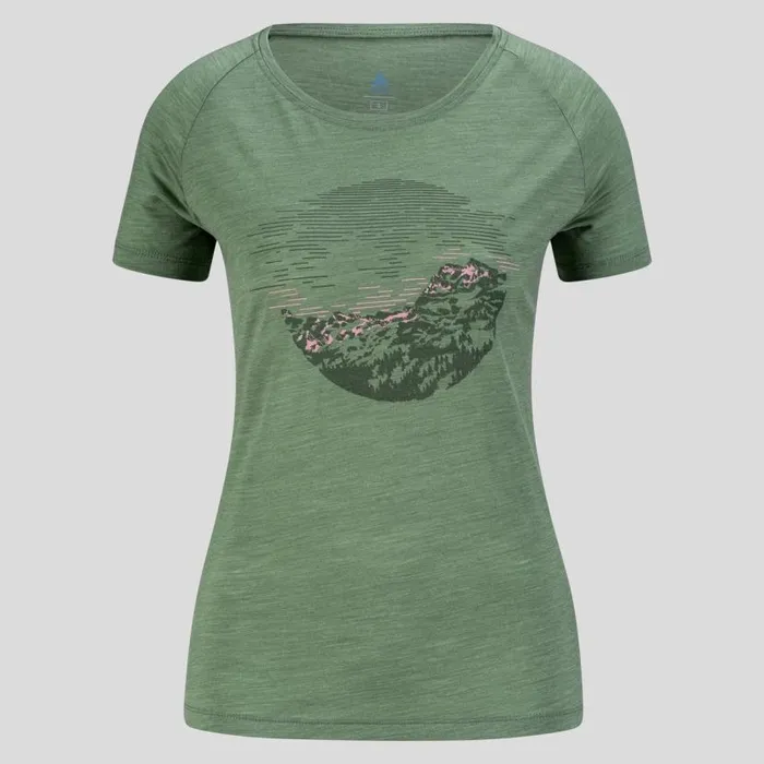 Odlo Tshirts and Polos The Ascent Performance Wool Light Sunrise TShirt Loden Frost Melange 8211 Women