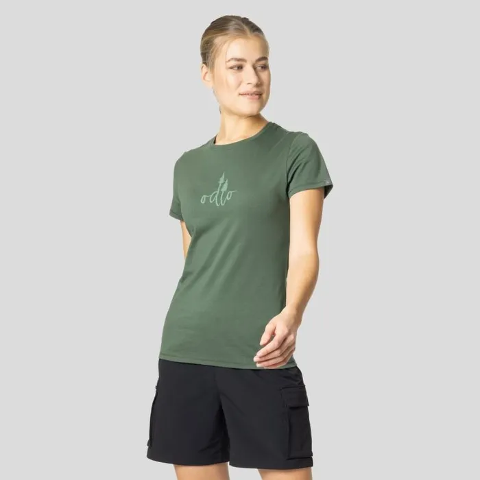 Odlo Tshirts and Polos The Kumano Trees TShirt Camping Green 8211 Women