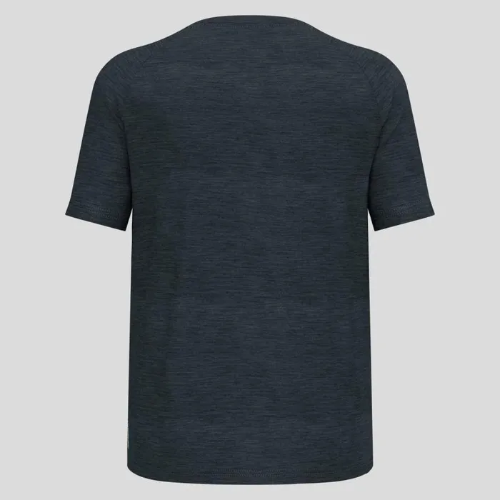Odlo Tshirts and Polos The Merino Blend 130 Print TShirt Black Melange 8211 Men