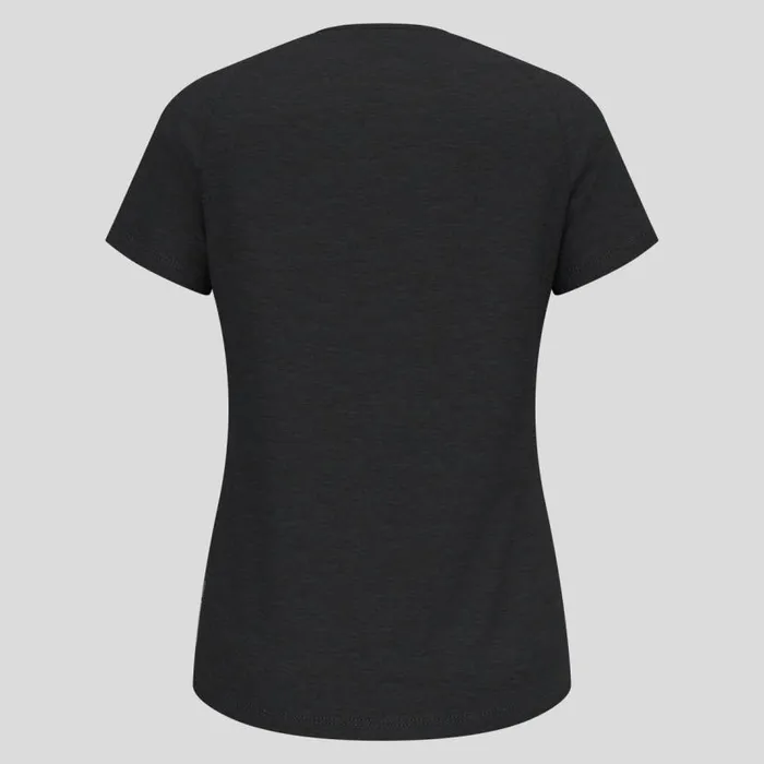 Odlo Tshirts and Polos The Ride 365 Performance Wool 130 Logo TShirt Black Melange 8211 Women