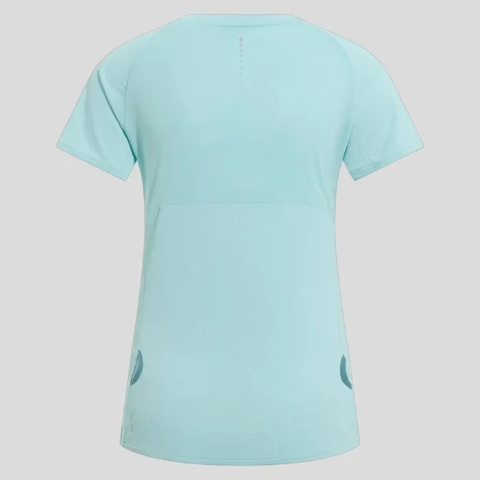 Odlo Tshirts and Polos The XAlp HalfZip Running TShirt Aqua Haze 8211 Women