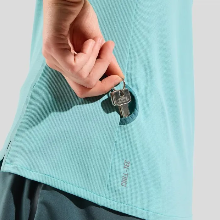 Odlo Tshirts and Polos The XAlp HalfZip Running TShirt Aqua Haze 8211 Women