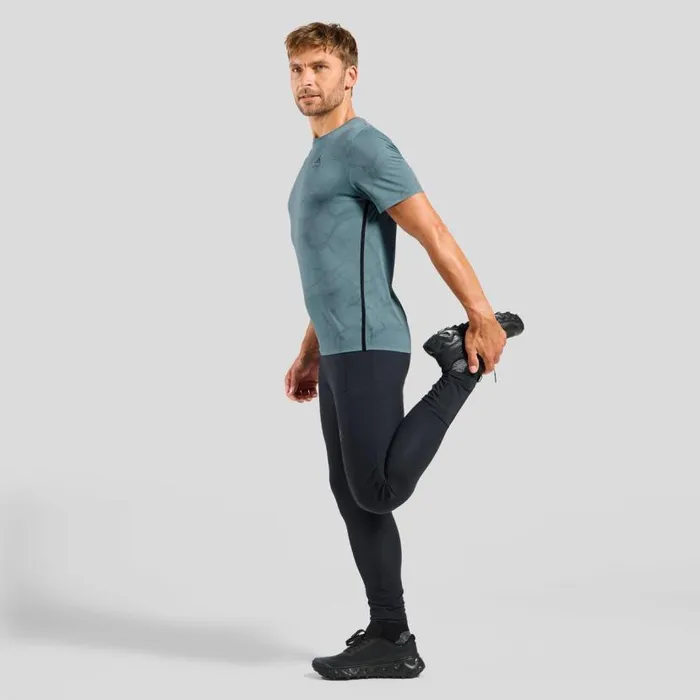 Odlo Tshirts and Polos The Zeroweight Engineered ChillTec Running TShirt Provincial Blue Melange 8211 Men