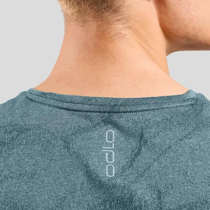 Odlo Tshirts and Polos The Zeroweight Engineered ChillTec Running TShirt Provincial Blue Melange 8211 Men