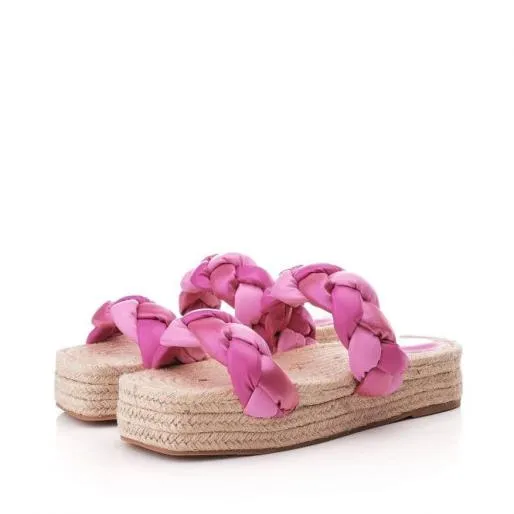 Olivar Pink Porvair Women Moda In Pelle Slider Sandals Olivar Pink Porvair Women Moda In Pelle Slider Sandals