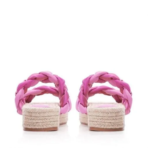 Olivar Pink Porvair Women Moda In Pelle Slider Sandals Olivar Pink Porvair Women Moda In Pelle Slider Sandals