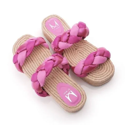 Olivar Pink Porvair Women Moda In Pelle Slider Sandals Olivar Pink Porvair Women Moda In Pelle Slider Sandals