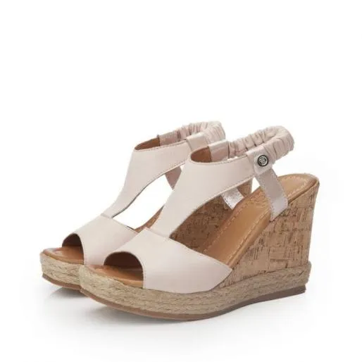 Petriya Cameo Leather Women Moda In Pelle Wedge Sandals Petriya Cameo Leather Women Moda In Pelle Wedge Sandals