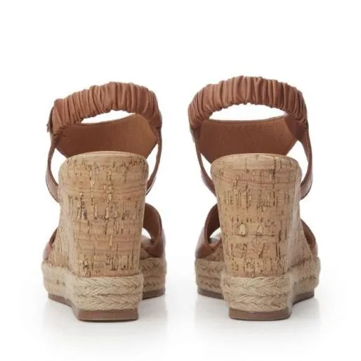 Petriya Tan Leather Women Moda In Pelle Wedge Sandals Petriya Tan Leather Women Moda In Pelle Wedge Sandals