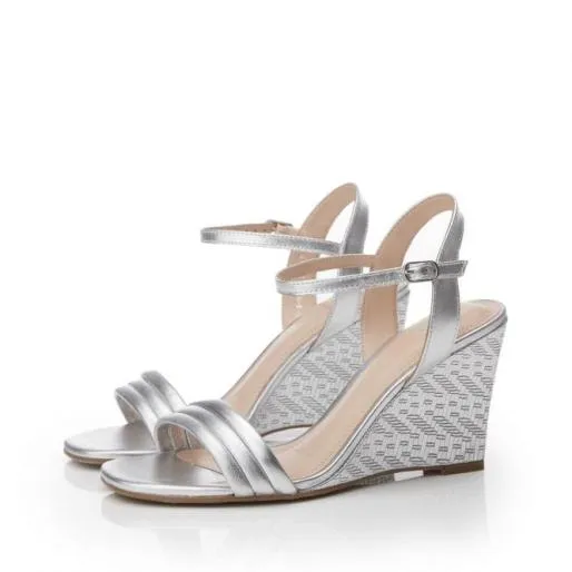 Poetry Silver Leather Women Moda In Pelle Wedge Sandals Poetry Silver Leather Women Moda In Pelle Wedge Sandals