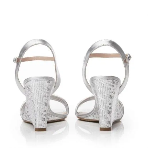 Poetry Silver Leather Women Moda In Pelle Wedge Sandals Poetry Silver Leather Women Moda In Pelle Wedge Sandals