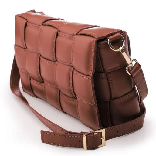 Pouffe Bag Tan Leather Women Moda In Pelle Shoulder Bags Pouffe Bag Tan Leather Women Moda In Pelle Shoulder Bags