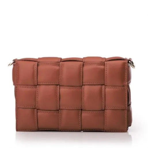 Pouffe Bag Tan Leather Women Moda In Pelle Shoulder Bags Pouffe Bag Tan Leather Women Moda In Pelle Shoulder Bags