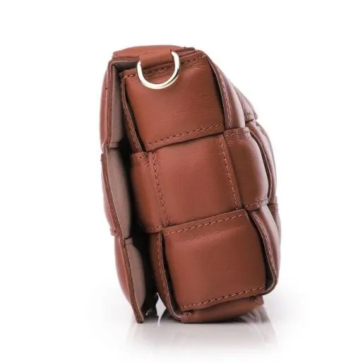 Pouffe Bag Tan Leather Women Moda In Pelle Shoulder Bags Pouffe Bag Tan Leather Women Moda In Pelle Shoulder Bags