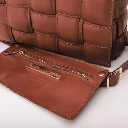 Pouffe Bag Tan Leather Women Moda In Pelle Shoulder Bags Pouffe Bag Tan Leather Women Moda In Pelle Shoulder Bags