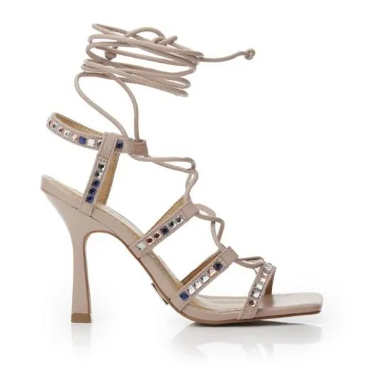 Roccoco Cameo Leather Women Moda In Pelle Heeled Sandals